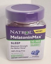 Natrol Melatonin Max Sleep Maximum Strength Blueberry 10 mg 80 Gummies exp 08/24 - $15.79