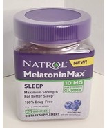 Natrol Melatonin Max Sleep Maximum Strength Blueberry 10 mg 80 Gummies exp 08/24 - $15.79