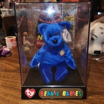Rare 1998 Ty Beanie Babies Clubby Official Club Blue Bear Retired with case - £30.20 GBP