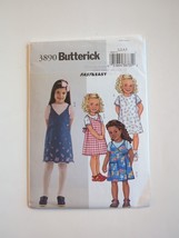 BUTTERICK 3890 UNCUT girl toddler pattern SUMMER DRESS JUMPER child 2 3 4 5 - $8.54