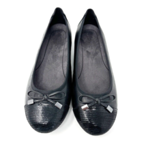 Vionic Womens Black Two toned Leather  &#39;Minnia&#39; Ballet Flats, Size 7.5 - £30.03 GBP