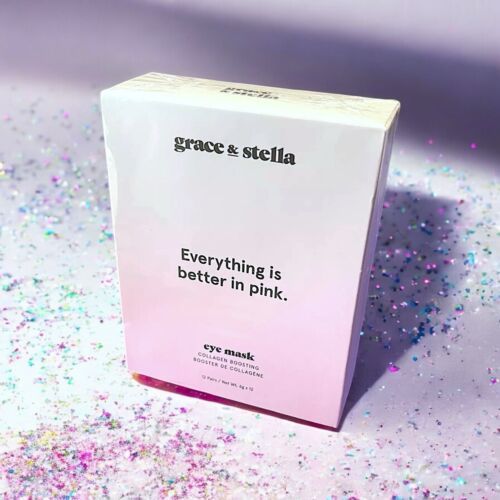 Grace & Stella Everything Is Better In Pink Collagen Boosting Eye Masks NIB 12Ct Item image 3