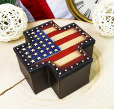 Western Country Patriotic US American Flag Memorial Cross Decorative Jew... - $24.99
