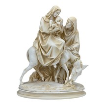 The Holy Family Virgin Mary, Joseph &amp; Child Jesus Greek Patina Statue Sc... - $112.67