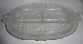 Mikasa Bountiful Cherries Clear Frosted Divided Tray Plate Dish - £18.99 GBP