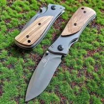 57HRC Wood Handle Mini Pocket Knives 7CR15MOV Steel Blade - £54.53 GBP+