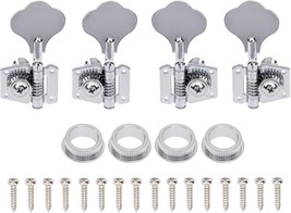 4Pcs Yootones Open Gear Machine Heads Tuners Tuning Pegs 2 Left 2 Right, Silver - £31.00 GBP