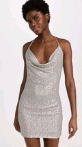 Susana Monaco Silver Sequin Mini Cowl Neck Dress, Large, $198 NWT! - $1,774.76 MXN