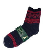 Woolrich Home Socks Women Red Navy Double Layer Aloe Vera Cozy Soft Crew... - £11.02 GBP
