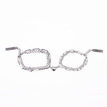 Stainless Steel Magnet Couple Bracelet Cuban Chain Charm Bracelet For Lovers Hea - £11.38 GBP