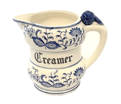 Arnart Blue Onion Creamer Handcrafted in Japan Blue &amp; White Black Letter... - €17,21 EUR