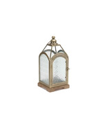 Pewter Metal Lantern with Ornate Glass 16&quot;H - $75.86