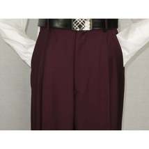 Mens Suit  Apollo King Banded Collarless Chinese Mandarin Wide Leg AG96 Burgundy image 8