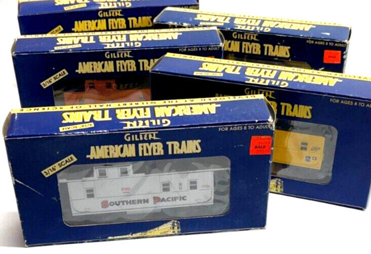 Lot of 5 American Flyer Trains S Gauge Vintage Caboose & Boxcar Train Cars - $98.99