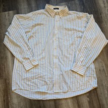 Chaps Dress Shirt Mens Size XXL Button Down Classic Fit Twill Striped Ye... - £15.64 GBP