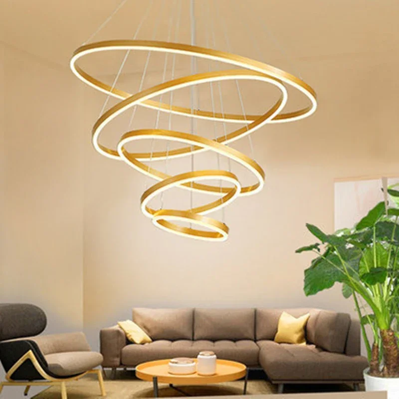 Modern LED Rings Ceiling Chandelier Living Room Dining Room Home Decoration - $55.08+