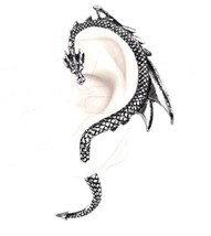 The Dragons Lure Left Stud Earring Ear Pewter Wrap Authentic Alchemy Gothic E274 - $31.95