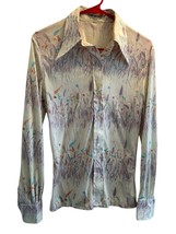 Vtg 70s Augie Shirt Disco Geometric Abstract Nik Nylon Stretch Mod Mens ... - $95.00