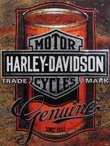 Harley Davidson Rustic Oil Can Metal Sign - £23.50 GBP