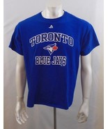 Toronto Blue Jays Majestic MLB Blue Crew Neck Short Sleeve Graphic T Shi... - $7.92