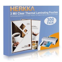 300 Pack Laminating Sheets, Holds 8.5 X 11 Inch Sheets, 3 Mil Clear Thermal Lami - $48.99
