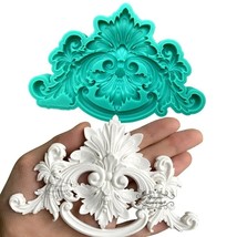 Relief Flower Mold Filigree Mold For Sugar Cake Baroque Silicone Fondant Mould - £11.06 GBP