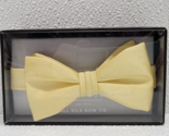Men&#39;s Pronto Uomo Yellow Silk Pre-Tied Bow Tie Prom Wedding Groom - New - $12.03