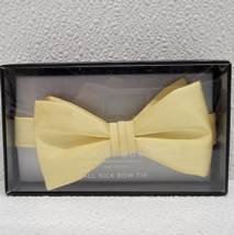 Men&#39;s Pronto Uomo Yellow Silk Pre-Tied Bow Tie Prom Wedding Groom - New - £11.31 GBP
