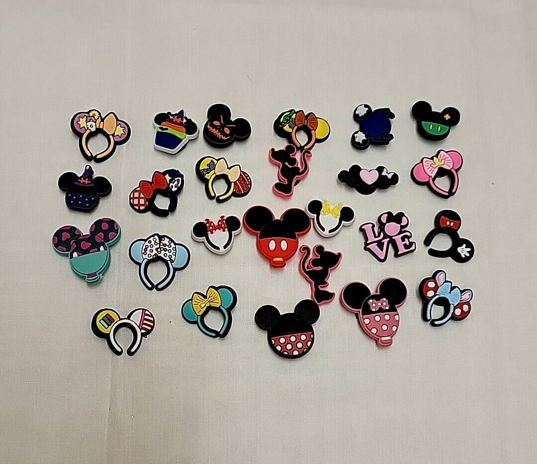 disney mickie & minnie mouse character shoe charms baby yoda crocs lot of 25