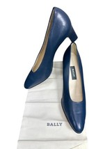BALLY Rosebud Blue Leather Pump Heel Shoes Size 8.5 M Made in Italy - $14.84