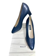 BALLY Rosebud Blue Leather Pump Heel Shoes Size 8.5 M Made in Italy - $20.82 CAD