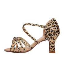 Women&#39;s Leopard Dancing Shoes Ballroom Cha-Cha Dance Shoes Heeled 5CM/7CM - £16.09 GBP
