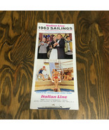  Italian line 1963 sailings brochure cruise ship pamphlet movie photo prop  - €17,15 EUR