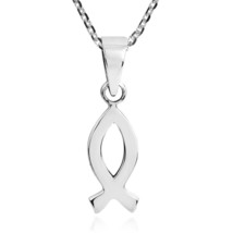 Faithful Christian Fish Sterling Silver Necklace - £15.72 GBP
