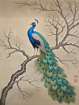 Art Giclee Printed Oil Painting Noble beautiful peacock feathered animals #0824 - £6.84 GBP+