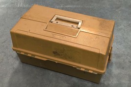 Plano Model 8106 6-Tray Vintage Tackle Box Two Tone Brown Fishing Bass Musky - £11.00 GBP