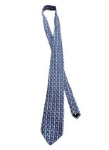 Men’s Barrington Blue Silk Tie Woven Geometric Abstract B2 - £7.83 GBP