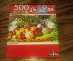 Crazart 500 Piece Puzzlebug Puzzle Cra-Z-Art 18x11 Fruit Veggies Fall Fl... - £7.86 GBP