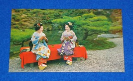 SPLENDID VINTAGE JAPAN MAIKO GIRLS POSTCARD KEEPSAKE KYOTO APPRENTICE GE... - £3.93 GBP