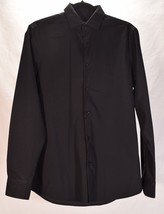Zara Mens Button Front LS Dress Black Shirt Slim Fit S NWT - £30.37 GBP