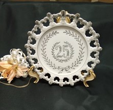 1196 Antique Japan Ucagco 25th Silver Wedding Anniversary Plate    - $228.09 MXN