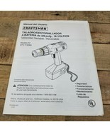 Craftsman Cordless Drill 18V 973.113060 Manual - £2.77 GBP