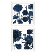 Set Of Two Sunflower Blues 2 White Framed Print Wall Art - $184.34 CAD