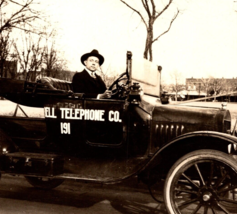 1917 Snapshot Photo Southwestern Belll Telephone Automobile Lawton Oklahoma P23 - £20.15 GBP
