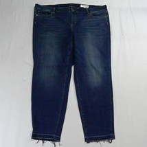 Vince Camuto 24W Skinny Ankle Raw Hem Dark Wash Stretch Denim Womens Jeans - $18.99