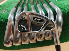 Callaway Epic Pro CF17 Golf Iron Set 4-PW,AW Stiff Flex KBS FLT 130 +.5 ... - $474.99