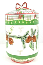 Harry &amp; David Holiday Cookie Jar Ceramic 11 1/2&quot; Tall x 6 1/2&quot; - £14.66 GBP