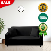 Anyhouz 4 Seater Sofa Cover Plain Black Style and Protection For Living Room - $62.50