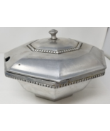 Tureen Pewter Aluminum Metal ADG Serving Bowl Octagonal With Lid  - $18.95