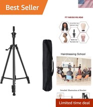 Durable Adjustable Metal Wig Stand Tripod with Anti-Fall Feature - 24-64... - $39.00